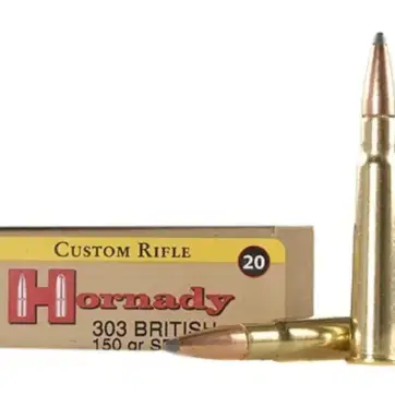 Hornady Custom Ammunition 303 British 150 Grain InterLock Spire Point 500 Round