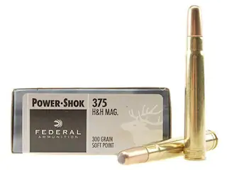 Federal Power-Shok Ammunition 375 H&H Magnum 300 Grain Soft Point 500 Round