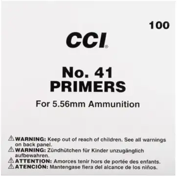 CCI Small Rifle 5.56mm NATO-Spec Military Primers #41 Box of 1000 (10 Trays of 100)