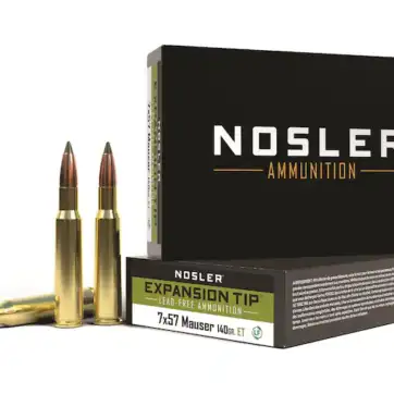 Nosler E-Tip Ammunition 7x57mm Mauser (7mm Mauser) 140 Grain E-Tip Lead-Free 500 Round