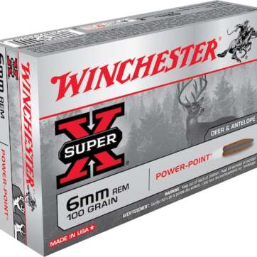 Winchester Super-X Ammunition 6mm Remington 100 Grain Power-Point 500 Round