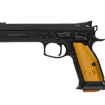 CZ-USA CZ 75 Tactical Sport Orange 9mm Luger 5.23″ Barrel Black Slide Orange Grips 20-Round