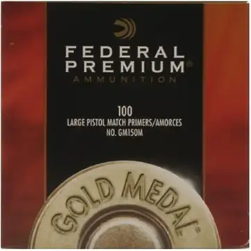 Federal Premium Gold Medal Large Pistol Match Primers #150M Box of 1000 (10 Trays of 100)