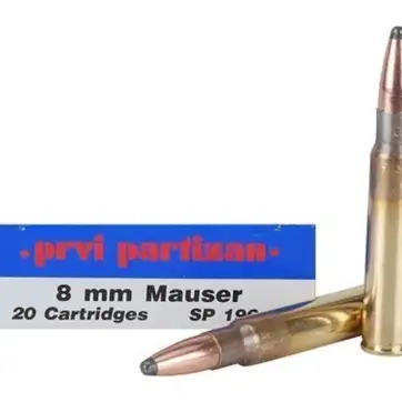 Prvi Partizan Ammunition 8x57mm JS Mauser (8mm Mauser) 196 Grain Soft Point 500 Round