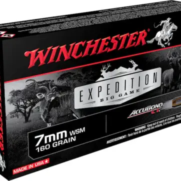Winchester Expedition Ammunition 7mm Winchester Short Magnum (WSM) 160 Grain Nosler AccuBond 500 Round