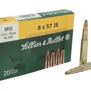 Sellier & Bellot Ammunition 8x57mm JS Mauser (8mm Mauser) 196 Grain Soft Point Cutted Edge  500 Rounds