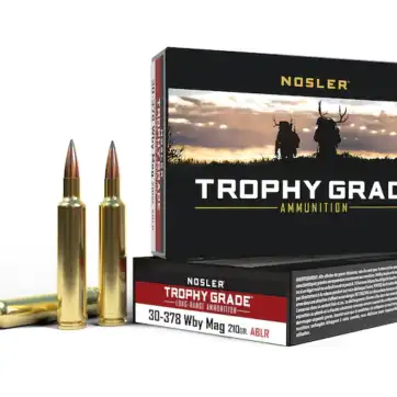 Nosler Trophy Grade Ammunition 30-378 Weatherby Magnum 210 Grain AccuBond Long Range 500 Round