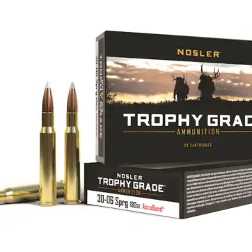 Nosler Trophy Grade Ammunition 30-06 Springfield 180 Grain AccuBond 500 Round