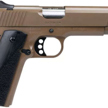 Kimber Custom LW TBM9 Pistol 3700614, 9mm,  5″, Black Linen Micarta Grips, Tru-Tan Finish, 8 Rds