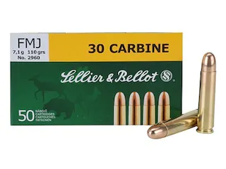 Sellier & Bellot Ammunition 30 Carbine 110 Grain Full Metal Jacket 500 Round
