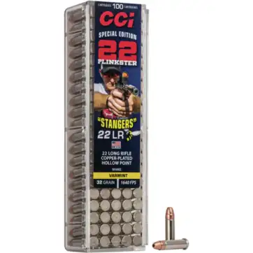 CCI Stinger 22 Plinkster Special Edition Stangers Ammunition 22 Long Rifle 32 Grain Plated Lead Hollow Point  5000 Round