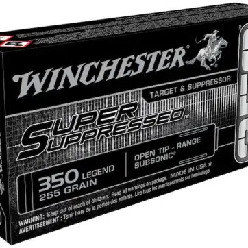 Winchester Super Suppressed Ammunition 350 Legend Subsonic 255 Grain Open Tip 500 Rounds