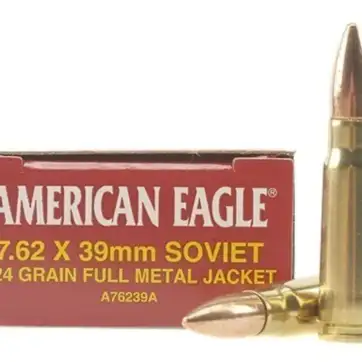 Federal American Eagle Ammunition 7.62x39mm 124 Grain Full Metal Jacket 500 Round