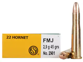 Sellier & Bellot Ammunition 22 Hornet 45 Grain Full Metal Jacket 1800 Round
