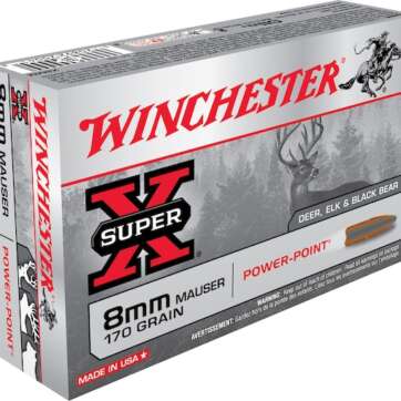 Winchester Super-X Ammunition 8x57mm JS Mauser (8mm Mauser) 170 Grain Power-Point 500 Round