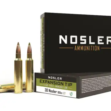 Nosler E-Tip Ammunition 30 Nosler 180 Grain E-Tip Lead-Free 500 Round