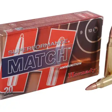 Hornady Superformance Match Ammunition 5.56x45mm NATO 75 Grain Hollow Point Boat Tail Match Box of 500 Rounds
