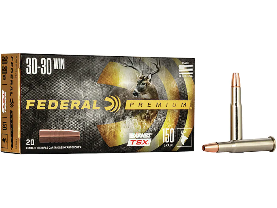 Federal Premium Meat Eater Ammunition 30-30 Winchester 150 Grain Trophy Copper Tipped Boat Tail Lead-Free Box of 500 Rounds