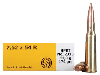 Sellier & Bellot Ammunition 7.62x54mm Rimmed Russian 174 Grain Hollow Point Boat Tail 500 Round