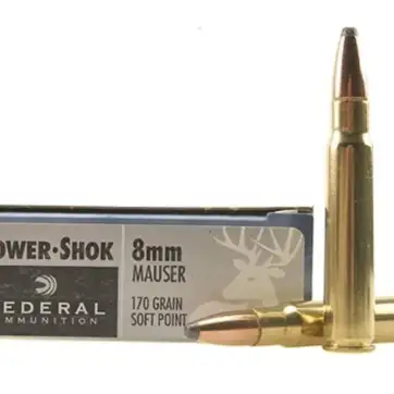 Federal Power-Shok Ammunition 8x57mm JS Mauser (8mm Mauser) 170 Grain Soft Point 500 Round