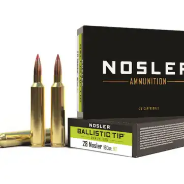 Nosler BT Ammunition 28 Nosler 160 Grain Ballistic Tip 500 Round
