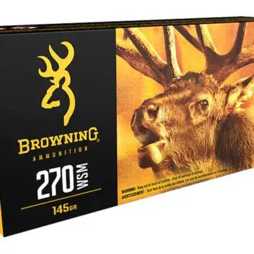 Browning BXC Controlled Expansion Ammunition 270 Winchester Short Magnum (WSM) 145 Grain Terminal Tip  500 Round