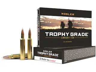 Nosler Trophy Grade Ammunition 30 Nosler 180 Grain AccuBond 500 Round