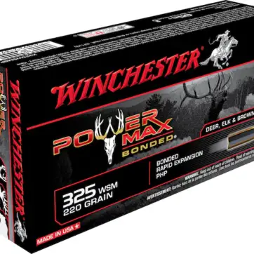 Winchester Power Max Bonded Ammunition 325 Winchester Short Magnum (WSM) 220 Grain Protected Hollow Point  500 Round