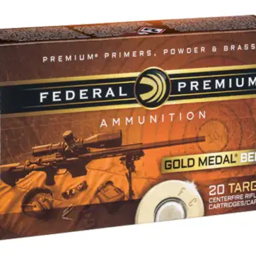 Federal Premium Gold Medal Berger Ammunition 308 Winchester 185 Grain Berger Juggernaut Open Tip Match 500 Round