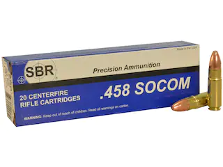 SBR Ammunition 458 SOCOM 250 Grain Full Metal Jacket 500 Round