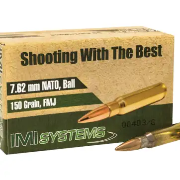 IMI Ammunition 7.62x51mm NATO 150 Grain M80 Full Metal Jacket 500 Round