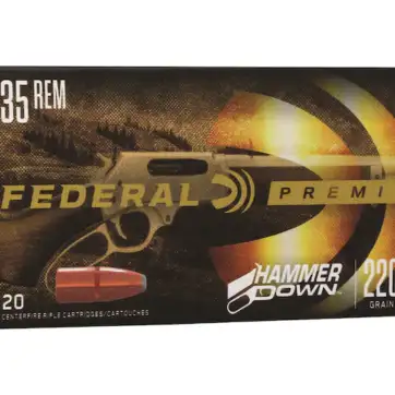Federal Premium HammerDown Ammunition 35 Remington 220 Grain Bonded Jacketed Hollow Point 500 Round