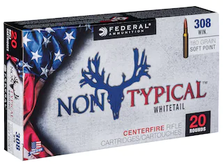 Federal Non-Typical Ammunition 308 Winchester 180 Grain Soft Point 500 Round