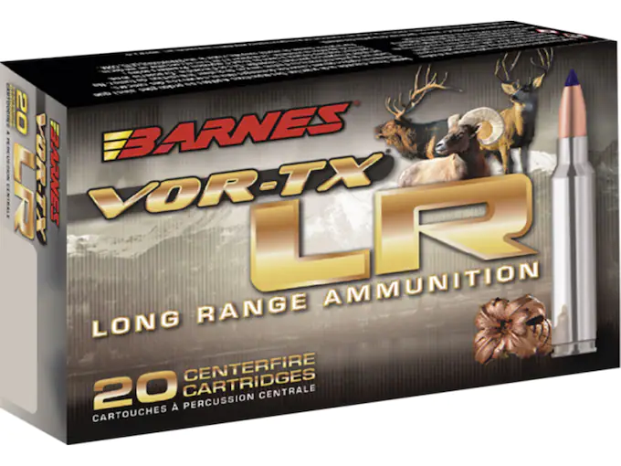 Barnes VOR-TX Long Range Ammunition 300 Remington Ultra Magnum 190 Grain LRX Polymer Tipped Boat Tail Lead-Free 500 Round