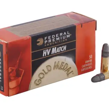 Federal Premium Gold Medal Target Ammunition 22 Long Rifle High Velocity 40 Grain Lead Round Nose 5000 Round