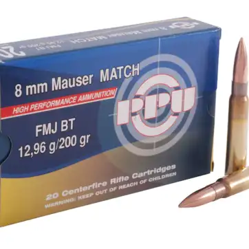 Prvi Partizan Match Ammunition 8x57mm JS Mauser (8mm Mauser) 200 Grain Full Metal Jacket 500 Round