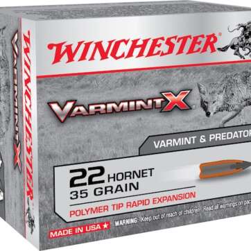 Winchester Varmint X Ammunition 22 Hornet 35 Grain Polymer Tip 500 Round