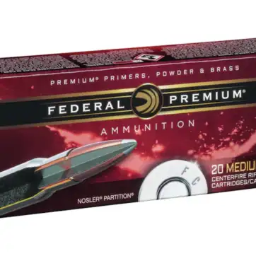 Federal Premium Ammunition 6mm Remington 100 Grain Nosler Partition 500 Round