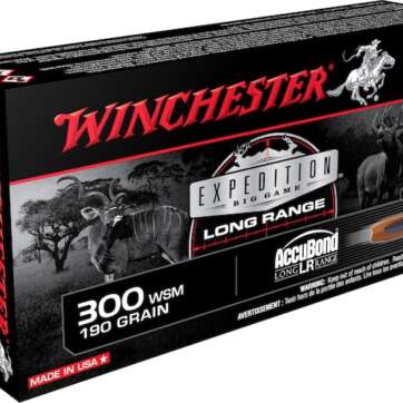 Winchester Expedition Big Game Long Range Ammunition 300 Winchester Short Magnum (WSM) 190 Grain Nosler AccuBond LR 500 Round