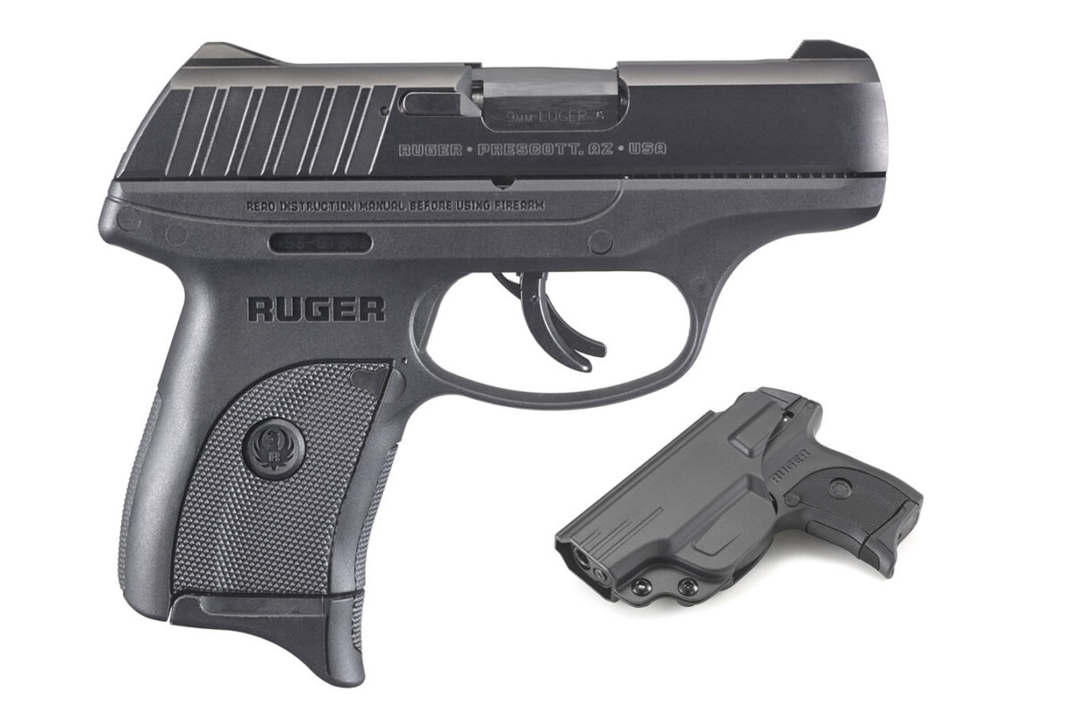 Ruger EC9s 9mm Striker-Fired Pistol with High-Tech Polymer IWB Holster