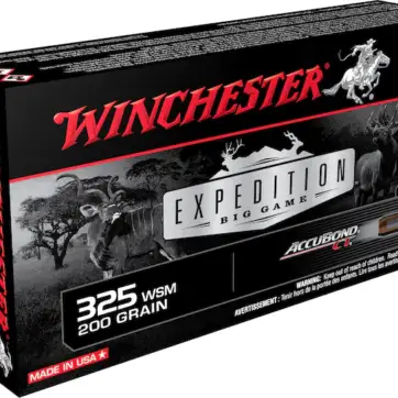 Winchester Expedition Big Game Ammunition 325 Winchester Short Magnum (WSM) 200 Grain Nosler AccuBond 500 Round