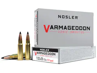 Nosler Varmageddon Ammunition 7.62x39mm 123 Grain Polymer Tip Flat Base 500 Round