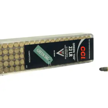 CCI Green Tag Competition Ammunition 22 Long Rifle 40 Grain Lead Round Nose 5000 Round