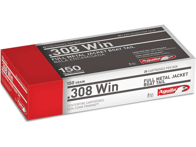 Aguila Ammunition 308 Winchester 150 Grain Full Metal Jacket 500 Round