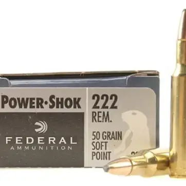 Federal Power-Shok Ammunition 222 Remington 50 Grain Soft Point 500 Round