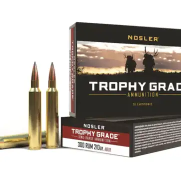 Nosler Trophy Grade Ammunition 300 Remington Ultra Magnum 210 Grain AccuBond Long Range 500 Round