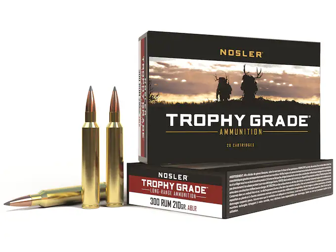 Nosler Trophy Grade Ammunition 300 Remington Ultra Magnum 210 Grain AccuBond Long Range 500 Round