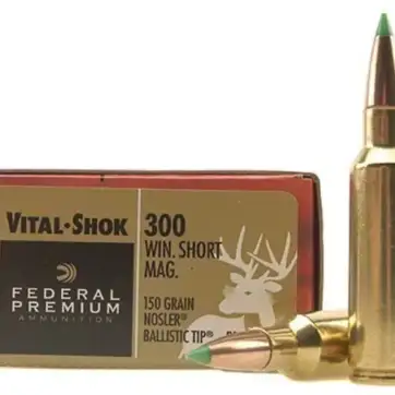 Federal Premium Ammunition 300 Winchester Short Magnum (WSM) 150 Grain Nosler Ballistic Tip 500 Round