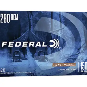 Federal Power-Shok Ammunition 280 Remington 150 Grain Soft Point 500 Round