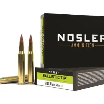 Nosler BT Ammunition 280 Remington 140 Grain Ballistic Tip 500 Round